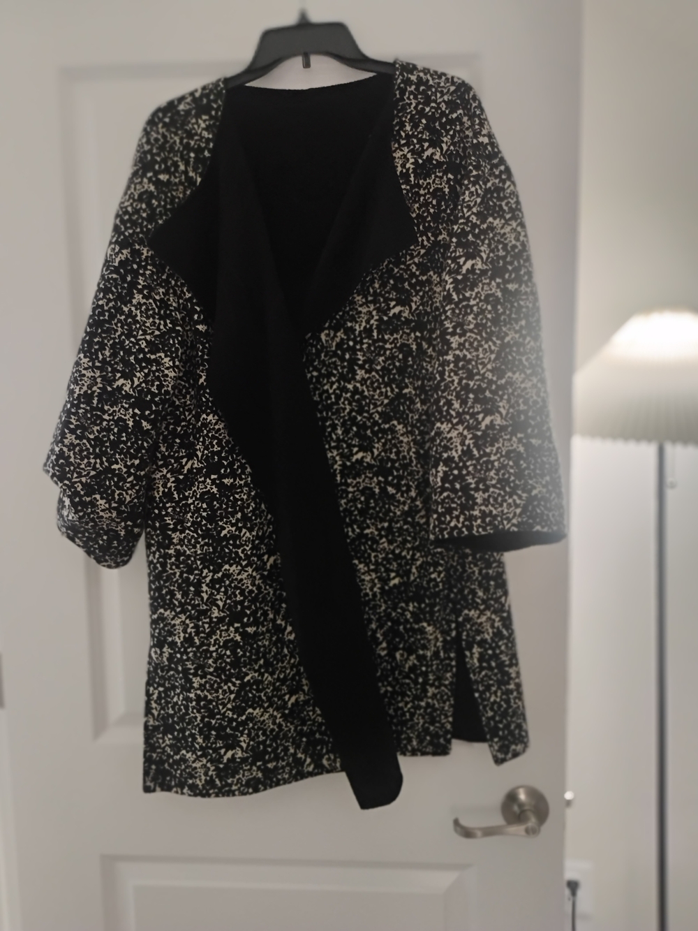 Cloth & Stone Reversible Black & White Fine Ultra Soft Wool Coat